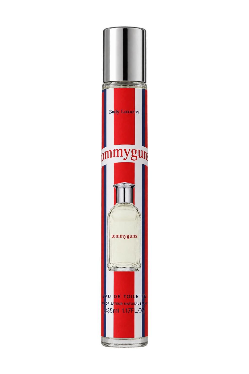Tube Tommyguns dans une niche d’ivoire encadrée de bordeaux