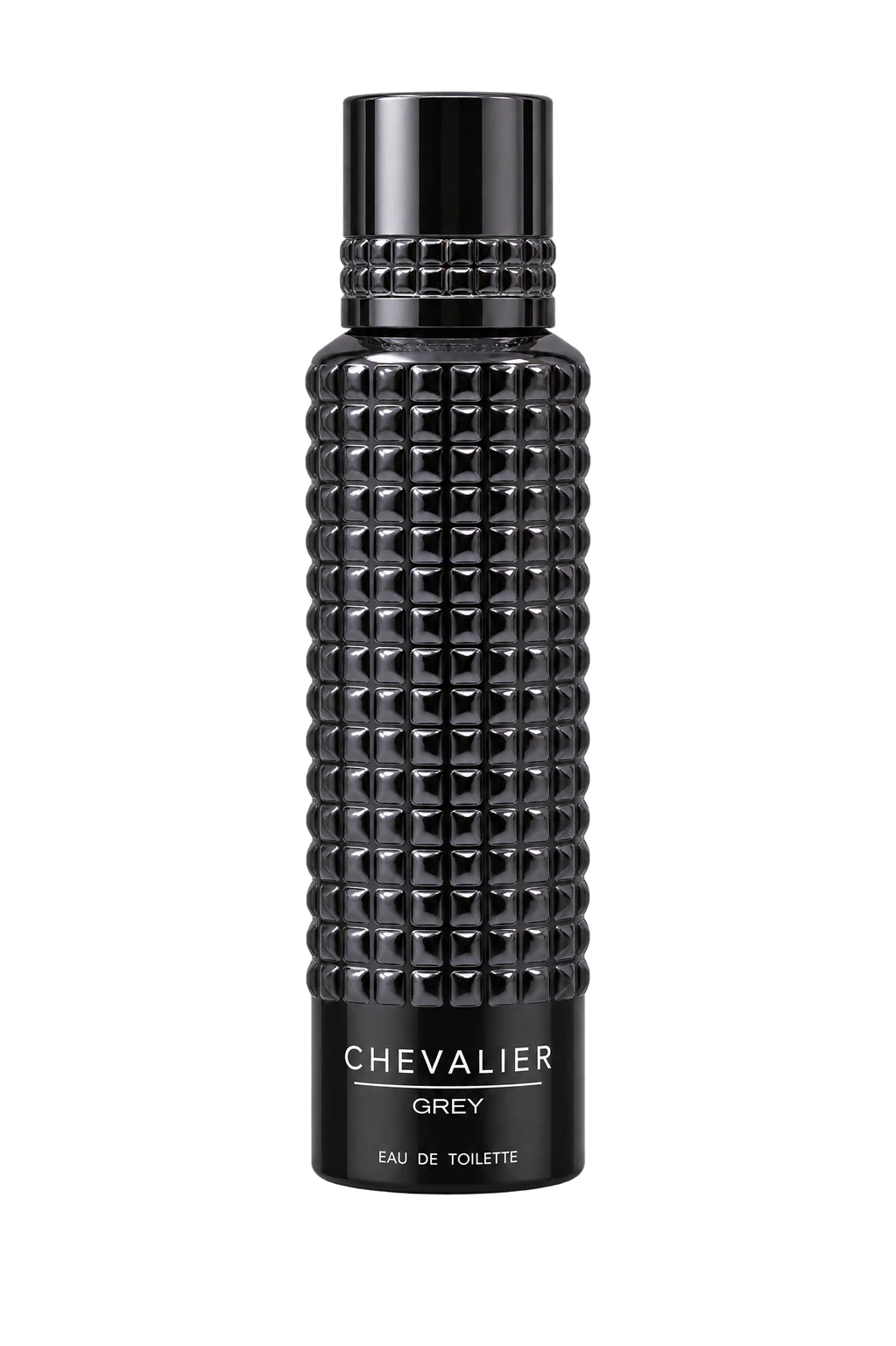 Flacon Chevalier Grey dans une scène minérale argentée