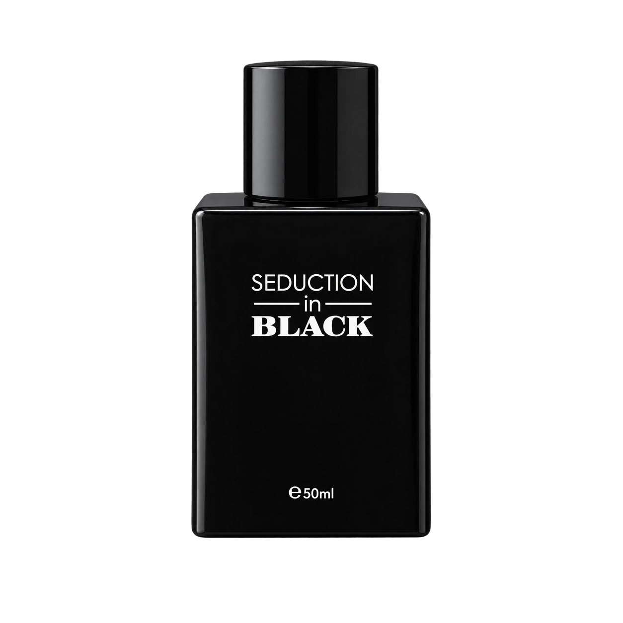 Flacon Secret Seduction in Black sur un drapé noir satiné