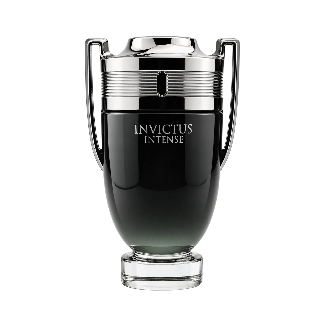 Flacon Invictus Intense dans une scène acier et laurier