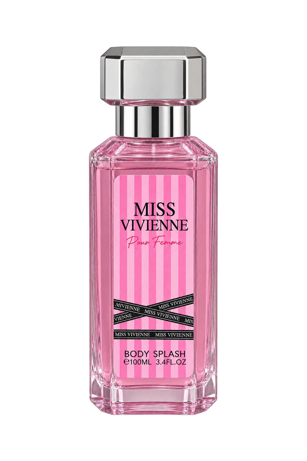 Flacon Miss Vivienne dans une brume rose poudrée