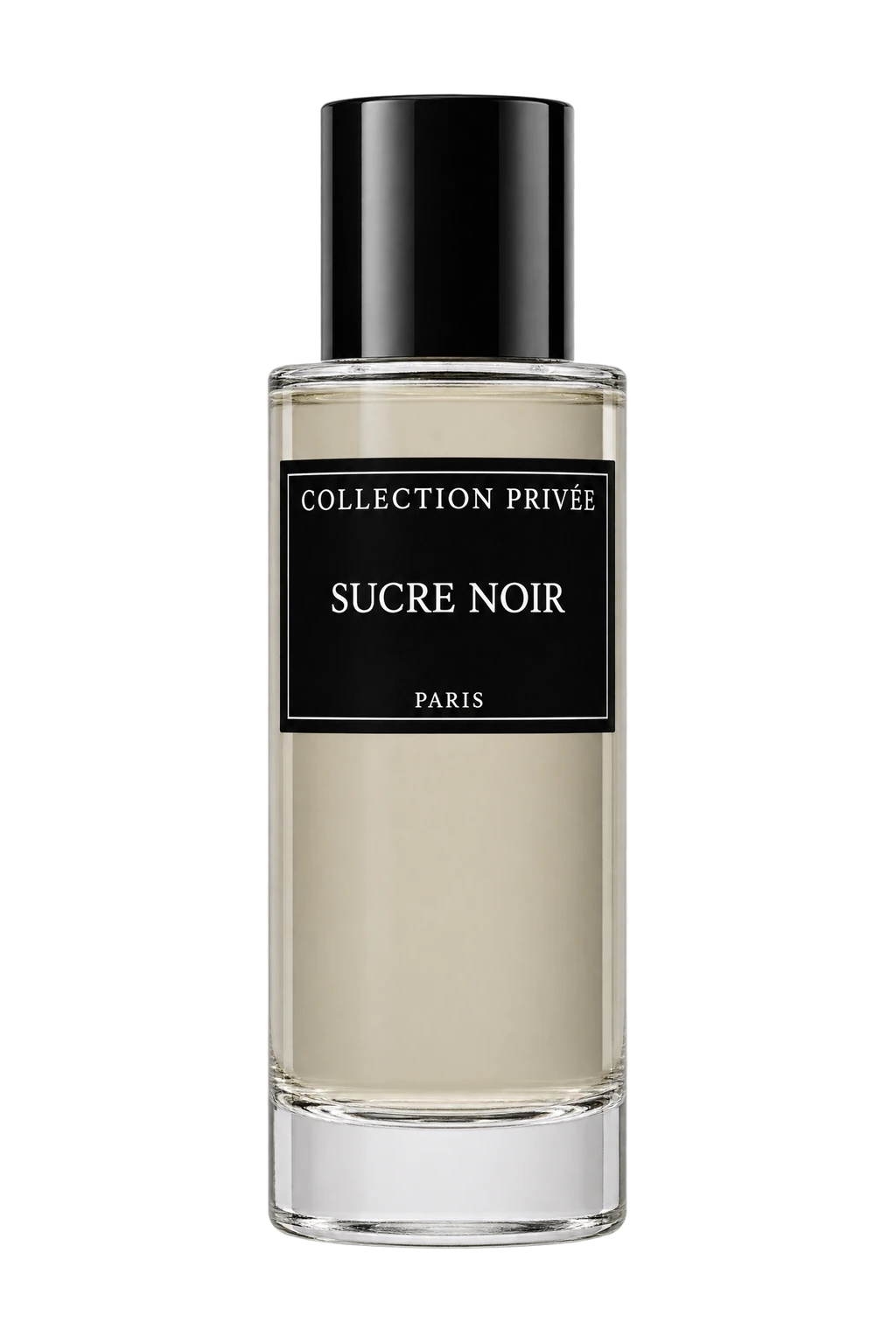 Flacon Sucre Noir sur un socle de sucre caramélisé noir